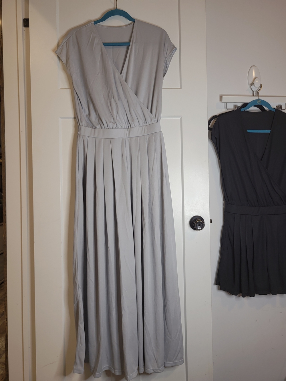 HALARA Light Gray Wrap Wide Leg Jumpsuit